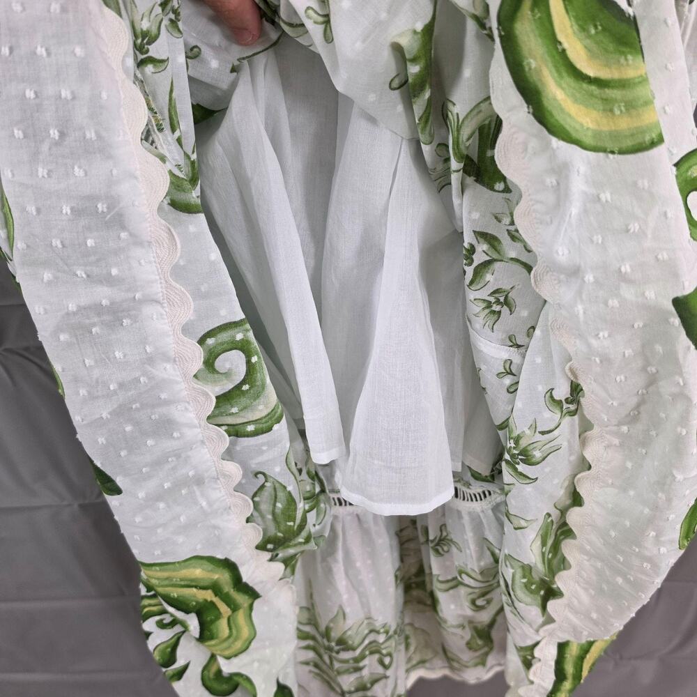 Farm Rio Dress Small Milani Flutter Sleeve Maxi White Floral Summer Boho Elegant - Picture 11 of 16